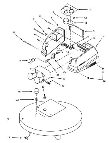 Section 1 Diagram and Parts List for FP202100  Campbell Hausfeld Compressor